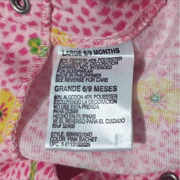 NWT Vintage Baby Bubble Romper Creeper New Girls 6 - 9 M Pink Butterfly Flower - Picture 8 of 11